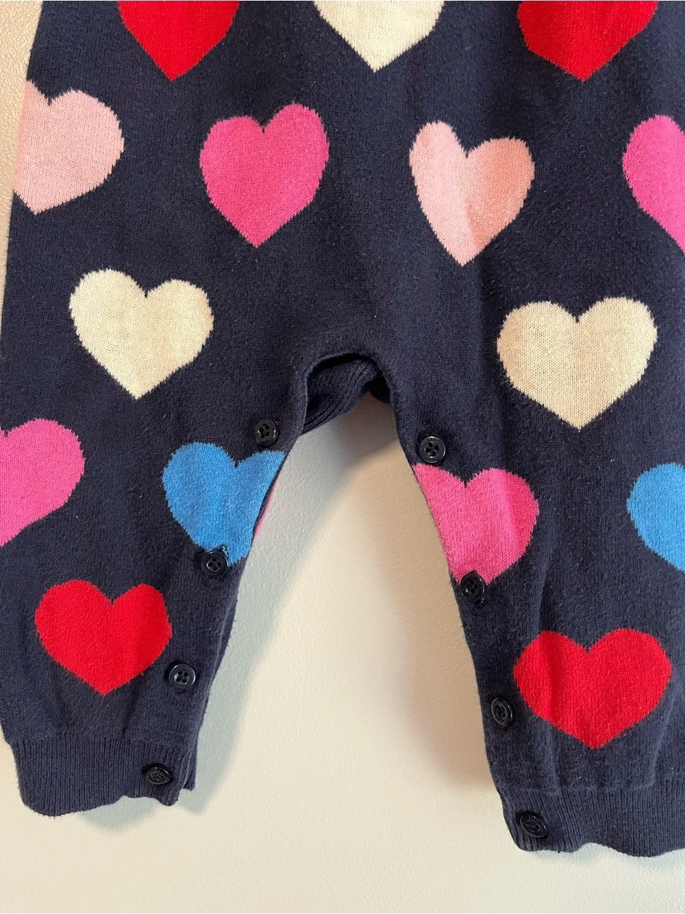 GAP Navy One-Piece with Red, Pink, Cream & Blue Hearts